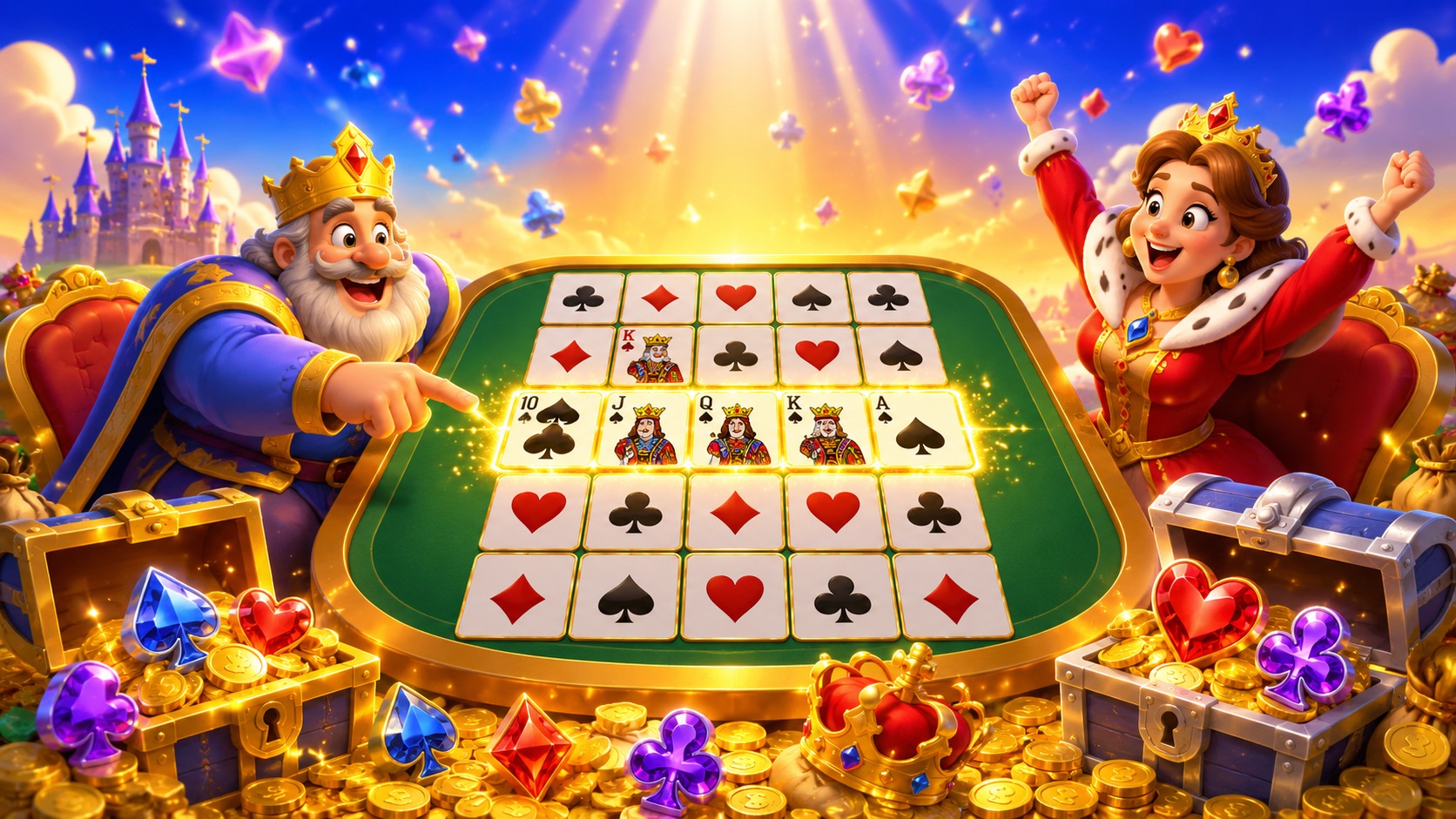 Poker Squares Solitaire — place cards on a 5x5 grid to build poker hands